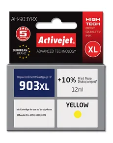 Tusz Activejet AH-903YRX (zamiennik HP 903XL T6M11AE; Premium; 12 ml; żółty) - nowy chip
