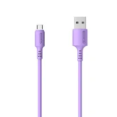 SOMOSTEL KABEL USB MICRO 3A SOMOSTEL FIOLETOWY 3100MAH QUICK CHARGER 1.2M POWERLINE SMS-BP06 MACARON SMS-BP06 F