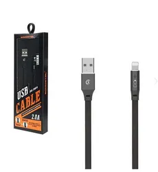 SOMOSTEL KABEL USB IPHONE 2.4A CZARNY 2400MAH QUICK CHARGER QC 3.0 1M POWERLINE+INTELIGENTNY CHIPSET LED SMS-BW04 IPHONE