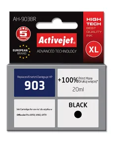 Tusz Activejet AH-903BR (zamiennik HP 903 T6L99AE; Premium; 20 ml; czarny) - nowy chip