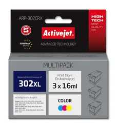 Multipack Activejet ARP-302CRX (zamiennik HP 302XL F6U67AE; Supreme; 3x16ml; kolor)