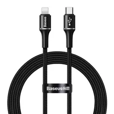 BASEUS CATLGH-01 KABEL USB-C DO LIGHTNING PD HALO POWER DELIVERY, 18W, 1M (CZARNY)