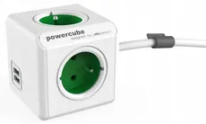 Przedłużacz allocacoc PowerCube Extended USB 2402GN/FREUPC (1,5m; kolor zielony) - Outlet