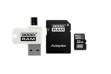 Karta pamięci z adapterem i czytnikiem kart GoodRam All in one M1A4-0320R12 (32GB; Class 10; Adapter, Czytnik kart MicroSDHC, Karta pamięci)