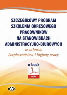Szczegółowy program szkolenia okresowego pracowników na stanowiskach administracyjno-biurowych w zakresie bezpieczeństwa i higieny pracy (e-book) - Praca zbiorowa