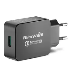 Ładowarka sieciowa BlitzWolf BW-S5 EU Black (USB 3.0; kolor czarny)