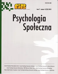 Psychologia Społeczna nr 4(23)/2012 - Maria Lewicka