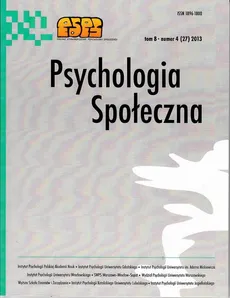Psychologia Społeczna nr 4(27)/2013 - Maria Lewicka
