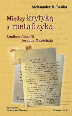 Między krytyką a metafizyką - Rozdz 2 Początek naukowej kariery Josepha Maréchala - Aleksander R. Bańka