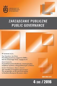 Zarządzanie Publiczne nr 4(38)/2016 - Robert Chrabąszcz, Marcin Zawicki: The evolution of multi-level governance: The perspective on EU anti-crisis policy in Southern-European Eurozone states - Stanisław Mazur