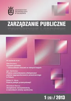 Zarządzanie Publiczne nr 1(23)/2013 - O przewadze konkurencyjnej Polski na wewnętrznym rynku Unii, o delegowaniu pracowników i swobodzie świadczenia usług w UE.