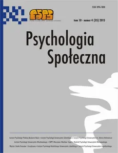 Psychologia Społeczna nr 4 (35)/2015 - Katarzyna Adamczyk: Development and validation of the Polish-language version of the Dating Anxiety Scale in a sample young adults - Maria Lewicka