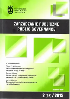 Zarządzanie Publiczne nr 2(32)/2015 - Danuta Hubner: Jak zarządzać zmieniającą się Europą: wyzwania nie tylko instytucjonalne - Stanisław Mazur