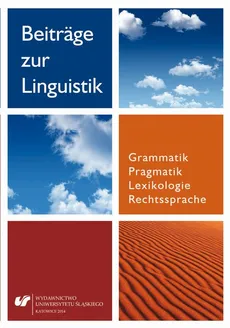Beiträge zur Linguistik. Grammatik – Pragmatik – Lexikologie – Rechtssprache - 10 Teksty zewnętrzne w słownikach językowych
