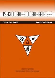 Psychologia-Etologia-Genetyka nr 34/2016 - Włodzimierz Oniszczenko