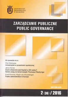 Zarządzanie Publiczne nr 2(36)/2016 - Evert Pommer, Pepijn van Houwelingen: Public administration in Europe - Stanisław Mazur
