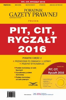 Podatki 2016/04 Podatki cz.2 PIT,CIT,Ryczałt 2016 - Infor Pl