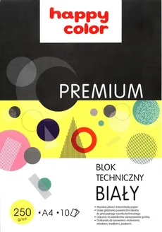 Blok techniczny A4 biały 10 kartek Premium 250g/m2