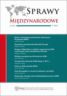 Sprawy Międzynarodowe 4/2017 - Polska jako niestały członek Rady Bezpieczeństwa ONZ – wyzwania i cele