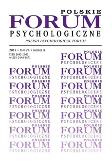 Polskie Forum Psychologiczne tom 24 numer 4