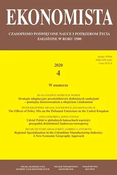 Ekonomista 2020 nr 4 - Udział Polski w globalnych łańcuchach wartości: przypadek działalności badawczo-rozwojowej - Praca zbiorowa