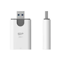 Czytnik kart pamięci Silicon Power Combo - USB 3.0 / SD, microSD white-grey