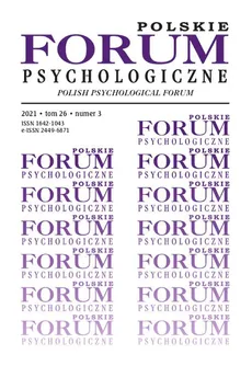 Polskie Forum Psychologiczne, tom 26 numer 3