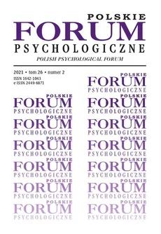 Polskie Forum Psychologiczne, tom 26 numer 2