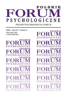 Polskie Forum Psychologiczne, tom 25 numer 4
