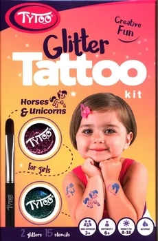 Creative Fun Brokatowe tatuaże dla dziewczynek Horses & Unicorns - Outlet