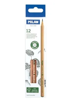Ołówek sześciokątny MILAN HB NATURAL, 12 sztuk