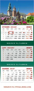 Kalendarz 2023 ścienny trójdzielny Wawel