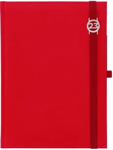Kalendarz 2023 A4T z notesem Cross z gumką azurowa data Czerwony