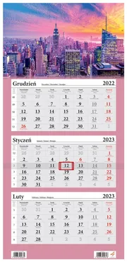 Kalendarz 2023 Trójdzielny Nowy Jork