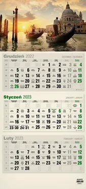 Kalendarz 2023 trójdzielny płaski EKO mix2