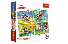Puzzle 4w1 Wśród przyjaciół Mickey Mouse