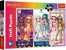 Trefl puzzle 100 Tęczowe laleczki Rainbow high MGA