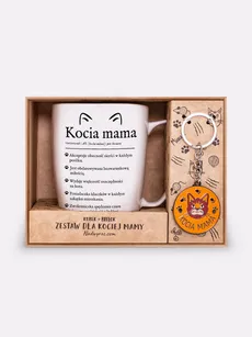 Zestaw / brelok + kubek / KOCIA MAMA