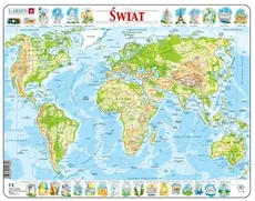 Układanka Mapa topograficzna świata 80 elementów
