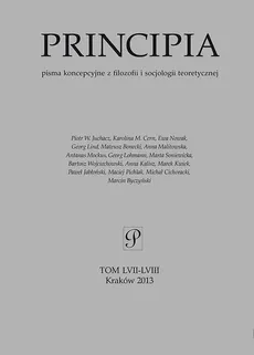 PRINCIPIA. Pisma koncepcyjne z filozofii i socjologii teoretycznej, t. 57-58