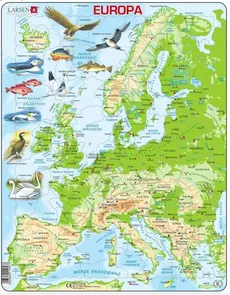 Układanka Mapa topograficzna Europy 87 elementów