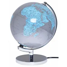 Globus podświetlany srebrno-niebieski, 20 cm
