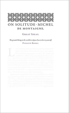 On Solitude - Outlet - de Montaigne Michel