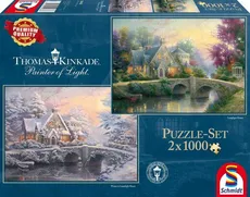 Puzzle 2 x 1000 Thomas Kinkade Lamplight Wiosna/Zima