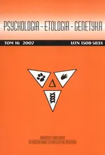 Psychologia etologia genetyka Tom 16/2007