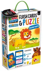 Zabawa i edukacja puzzle dziecięce i flashcards - Zwierzęta