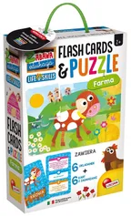Zabawa i edukacja puzzle dziecięce i flashcards - Farma