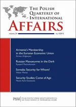 The Polish Quarterly of International Affairs nr 4/2015 - Armenia’s Membership in the Eurasian Economic Union: An Economic Challenge and Possible Consequences for Regional Security - Armen Grigoryan