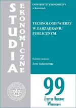 Technologie wiedzy w zarządzaniu publicznym. SE 99