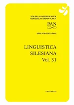 Linguistica Silesiana, vol. 31